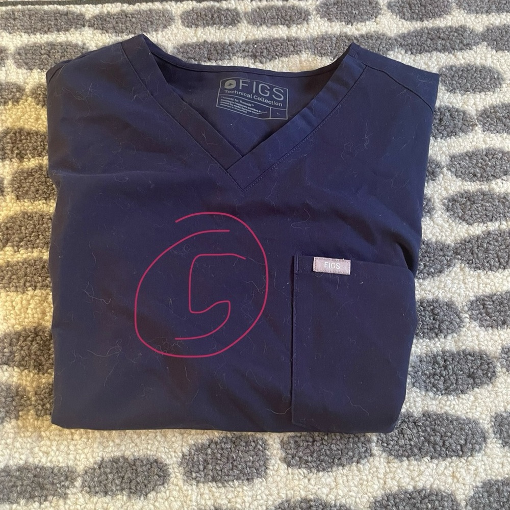 Figs Catarina navy top women's large